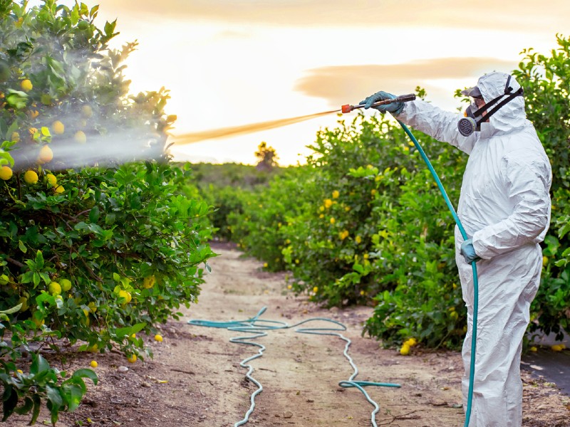 Aplicación de productos quí micos para la agricultura